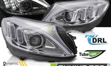 Діодні тюнінг фари передні (оптика) Mercedes W205 14-18 фото