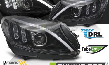 Чорні передні LED фари (тюнінг оптика) Mercedes W205 фото