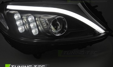 Чорні передні LED фари (тюнінг оптика) Mercedes W205 фото