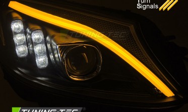 Чорні передні LED фари (тюнінг оптика) Mercedes W205 фото
