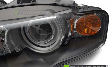 Передние черные фары под ксенон Audi A4 B7 фото