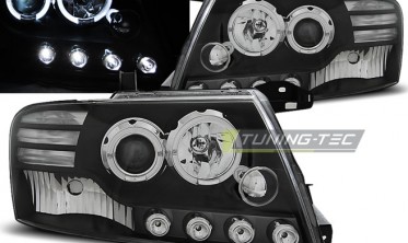 Фары передние с линзами Mitsubishi Pajero V60 черные  фото