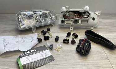 Передні фари з кільцями VW Golf 3 хромовані фото