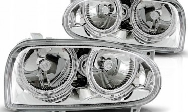 Передні фари з кільцями VW Golf 3 хромовані фото