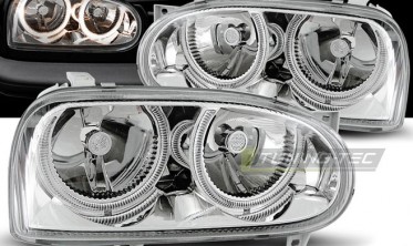 Передні фари з кільцями VW Golf 3 хромовані фото