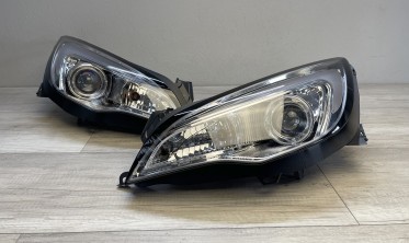Тюнинговые фары передние Opel Astra J хромированные с DRL фото
