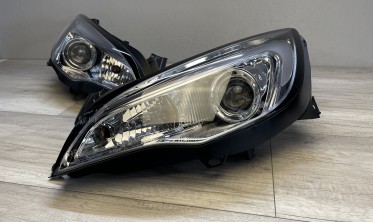 Тюнинговые фары передние Opel Astra J хромированные с DRL фото