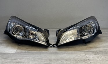 Тюнинговые фары передние Opel Astra J хромированные с DRL фото