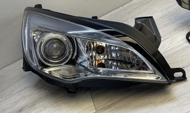 Тюнинговые фары передние Opel Astra J хромированные с DRL фото