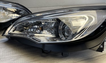 Тюнинговые фары передние Opel Astra J хромированные с DRL фото