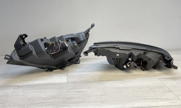 Тюнинговые фары передние Opel Astra J хромированные с DRL фото
