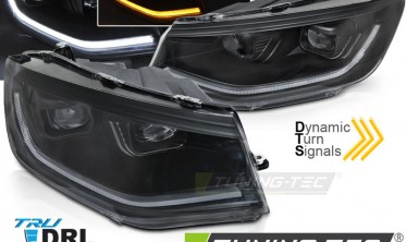 Черные передние фары VW Caddy 20- full led фото