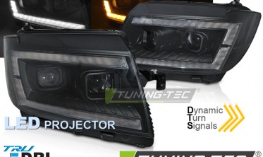 Диодные фары передние для VW Crafter 2 черные фото