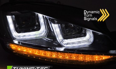 Фары передние для VW Golf 7 дорестайл с красной полосой фото