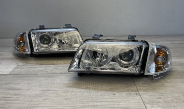 Фары передние Audi A4 B5 дорестайл с кольцами Angel Eyes  фото