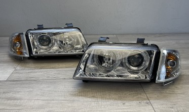 Фары передние Audi A4 B5 дорестайл с кольцами Angel Eyes  фото