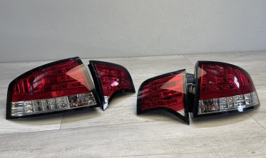 Фонари задние светодиодные Audi A4 B7 седан, красно-белые фото