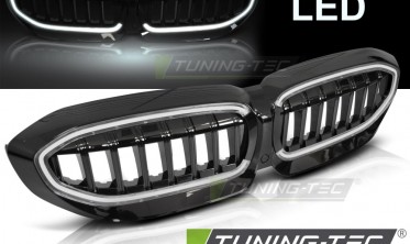 Решетка радиатора с диодами BMW G20, G21 черная глянцевая фото