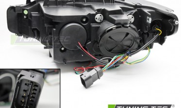 Чорні фари передні BMW F30/F31 дорестайл з жовтими кільцями фото