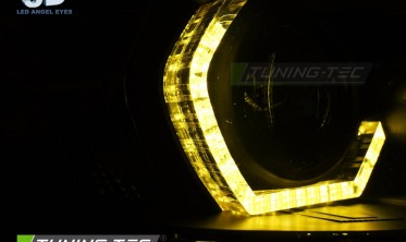 Фары передние BMW F30 / F31 2011-2015 с желтыми ангельскими глазками фото