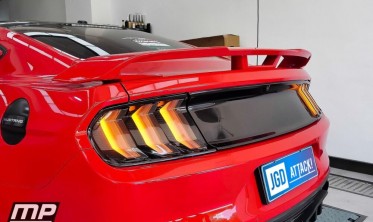 Задние тонированные фонари с желтым поворотом Osram (Ford Mustang 15-21 USA) фото