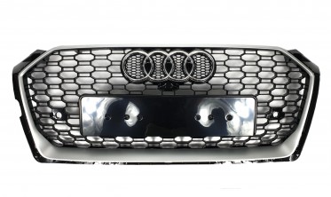 Тюнинговая решетка радиатора для Audi A5 F5 стиль RS5 Silver Black фото