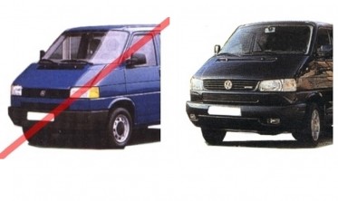 Тюнінгові фари передні Volkswagen T4 (коса фара) з кільцями фото