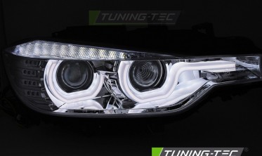 Передние фары BMW 3 F30, F31 2011-2015 с диодными поворотами фото