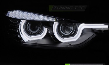 Чорні передні фари з кільцями U-тип BMW 3 F30, F31 фото