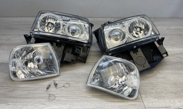 Тюнінгові фари передні Volkswagen T4 (коса фара) з кільцями фото