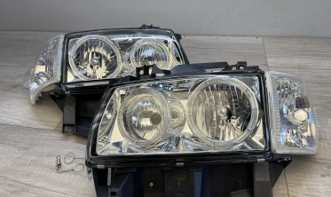 Тюнінгові фари передні Volkswagen T4 (коса фара) з кільцями фото