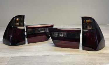 Задние светодиодные Led Bar фонари BMW X5 E53 красно-тонированные фото