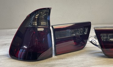 Задние светодиодные Led Bar фонари BMW X5 E53 красно-тонированные фото