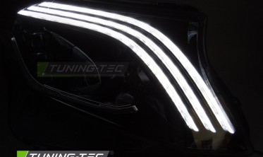 Чорні передні фари Mercedes W205 діодна тюнінг оптика фото