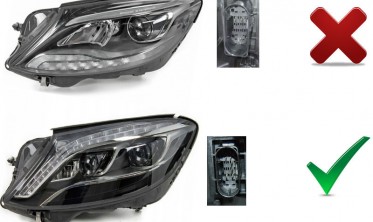 Чорні передні лед фари Mercedes S W222 тюнінг оптика фото