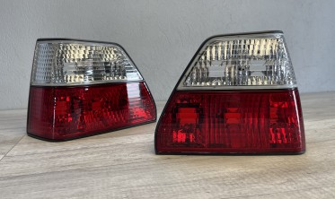 Тюнинговые задние фонари VW Golf 2 красно-хромированные фото