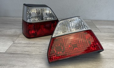 Тюнинговые задние фонари VW Golf 2 красно-хромированные фото