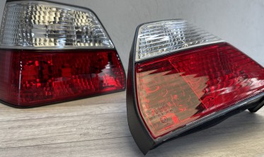 Тюнинговые задние фонари VW Golf 2 красно-хромированные фото