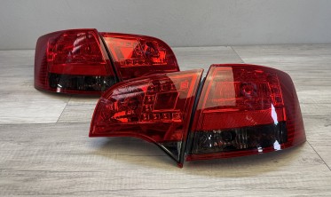 Фонари тюнинговые задние с диодами Audi A4 B7 avant red-smoke фото