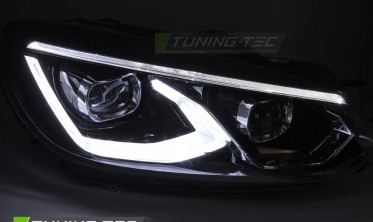 Передние фары full led для VW Golf 6 черная тюнинг оптика фото