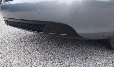Диффузор заднего бампера Audi A4 B8 в стиле S-line с одним вырезом  фото
