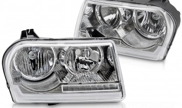 Тюнінгові передні фари Chrysler 300 2005-2008 з діодами фото