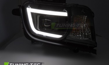Черные передние фары Chevrolet Camaro 2009-2013 тюнинговая оптика фото
