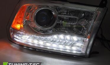 Тюнинговые передние фары с диодами Dodge RAM 2009-2018 фото