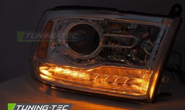 Тюнинговые передние фары с диодами Dodge RAM 2009-2018 фото