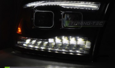 Черные передние фары Dodge RAM 2009-2018 (две линзы) фото
