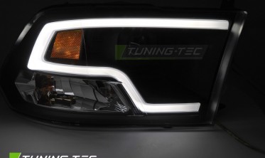 Чорні тюнінг фари передні Dodge RAM 2009-2018 оптика tube light фото