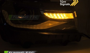 Диодные фары передние Chevrolet Camaro 2013-2015 черная тюнинг оптика фото