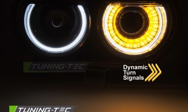 Фары передние с диодами Dodge Challenger 2008-2014 черная тюнинг оптика фото