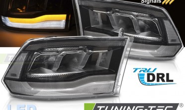 Черные диодные фары передние Dodge Ram 2009-2018 тюнинг оптика full led фото